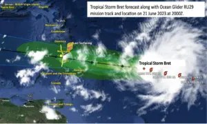 Read more about the article Ocean Glider RU29 Monitors Ocean Ahead of Tropical Storm Bret